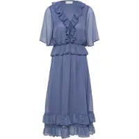 Kaffe Midikleid "Damen Kleid KAdemi", Damen, Gr. 42, N-Gr, blau (crown blau), Obermaterial: 100% Polyester PES., Kleider Midikleid