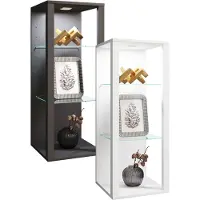 VCM Wandregal "Holz Glas Wandvitrine Wandregal Glasol MW", weiß, B:35cm T:35cm, Regale, Wandregal
