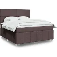 vidaXL Boxspringbett mit Matratze Dunkelbraun 180x200 cm Stoff 3294043