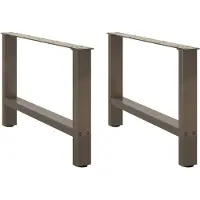 vidaXL Couchtischbeine Naturstahl 2 Stk. 70x(42-43) cm Stahl