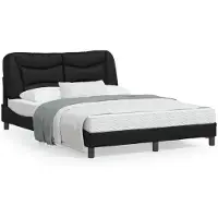 vidaXL Bettgestell ohne Matratze "Hvar" Schwarz 140x190 cm Kunstleder