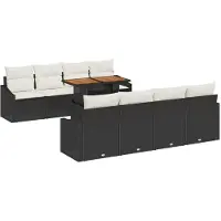 vidaXL Garten-Sofa-Set 9 stk. Schwarz Poly Rattan