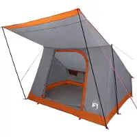 vidaXL Campingzelt 2 Personen Wasserdicht Grau und Orange Taft