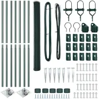 vidaXL Sechseckzaun mit Pfosten 10 x 1,5 m PVC-beschichteter Stahl