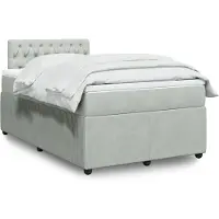 vidaXL Boxspringbett mit Matratze Hellgrau 120x190 cm Samt