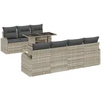 vidaXL Gartensofa-set 8 stk. Hellgrau Poly-Rattan