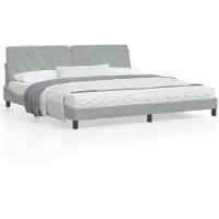 vidaXL Bettgestell ohne Matratze Hellgrau 200x200 cm Samt