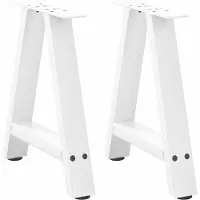 vidaXL Couchtischbeine A-Form 2 Stk. Weiß 38x(42-43) cm Stahl