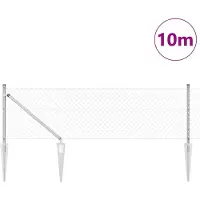 vidaXL Maschendrahtzaun mit Stacheln 10 x 0,4 m Verzinkter Stahl Netz