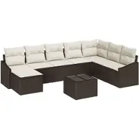 vidaXL Gartensofa-set 8 stk. Braun und Creme Poly-Rattan