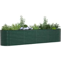 vidaXL Hochbeet Grün 400 x 80 x 81 cm Stahl