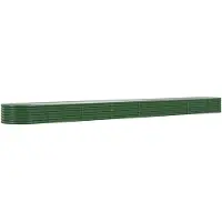vidaXL Hochbeet Pulverbeschichteter Stahl 620x80x36 cm Grün 1179770
