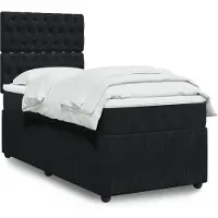 vidaXL Boxspringbett mit Matratze Schwarz 100x200 cm Samt