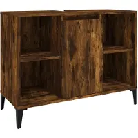 vidaXL Waschbeckenunterschrank Räuchereiche 80x33x60 cm Holzwerkstoff