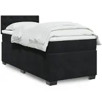 vidaXL Boxspringbett mit Matratze Schwarz 100x200 cm Samt