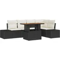 vidaXL Garten-Sofa-Set 6 stk. Schwarz Poly Rattan