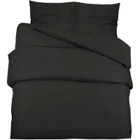 vidaXL Bettwäsche-Set Schwarz 155x220 cm Baumwolle