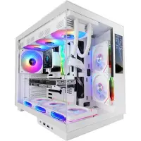 Mars Gaming MCMIRAGEW, Midi Tower, PC, Weiß, ATX, micro ATX, Mini-ITX, Gehärtetes Glas, Gaming