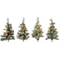 Haushalt 40er LED Mini-Weihnachtsbäume - 4er Set