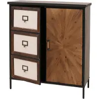 Mendler Apothekerkommode HWC-O79, Schrank Highboard Staufächer, Vintage Shabby-Look 94x80x35cm, natur hell