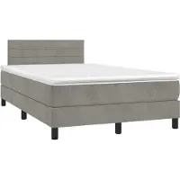 Syfax Boxspringbett mit Matratze Hellgrau 120x190 cm Samt