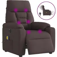 vidaXL Design New Massagesessel Elektrisch Dunkelbraun Stoff - Fernseh- & Relaxsessel Möbel2025 CHY9947305 2parcel