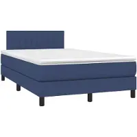 Syfax Boxspringbett mit Matratze Blau 120x190 cm Stoff