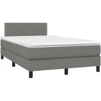 Syfax Boxspringbett mit Matratze Dunkelgrau 120x190 cm Stoff