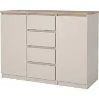 Die Möbelfundgrube Sideboard 4 Schubladen Beige-Kaschmir Jackson Hickory 121 cm - NAIA
