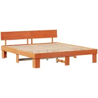 vidaXL Bettrahmen Wachsbraun 200 x 200 cm Massives Kiefernholz