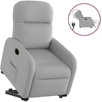 vidaXL Relaxsessel mit Aufstehhilfe Elektrisch Wolkengrau Stoff