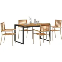 vidaXL Garten Essgruppe 5 stk. Beige und Braun Poly-Rattan
