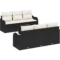 vidaXL Gartensofa-set Schwarz 55 x 55 x 37 cm Poly-Rattan