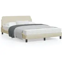 vidaXL Bettgestell "Dover" Creme 140x190 cm Stoff