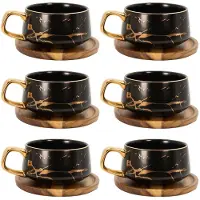 Intirilife Teetasse mit Holz Untersetzer