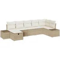 vidaXL Sofa Set 7 Stk. Poly-Rattan