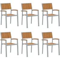 vidaXL Stapelstuhl 6 Stk. Braun Massivholz Akazie Stapelbar
