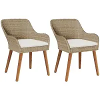 vidaXL Gartenstuhl 2 pcs Beige 62,5 x 55 x 82 cm Poly-Rattan
