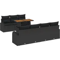 vidaXL Garten-Sofa-Set 8 Stk. Schwarz