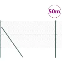 vidaXL Bodenmontierter Sechseckzaun 50 x 1,2 m PVC-beschichteter Stahl