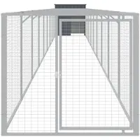 vidaXL Hundehütte mit Auslauf Anthrazit 110x1017x110 cm Stahl Verzinkt