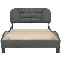vidaXL Bettgestell ohne Matratze "Hvar" Dunkelgrau 100x200 cm Stoff