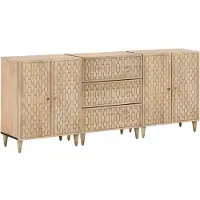 vidaXL Beistellschränke 3 Stk. 60x33x75 cm Massivholz Mango