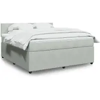vidaXL Boxspringbett mit Matratze Hellgrau 180x200 cm Samt