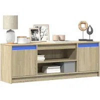vidaXL TV-Schrank mit LED-Beleuchtung Sonoma-Eiche 139,5x34x50 cm