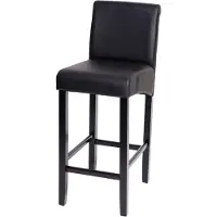 Mendler Barhocker HWC-C33, Barstuhl Tresenhocker, Holz MVG- schwarz matt, dunkle Beine, Kunstleder