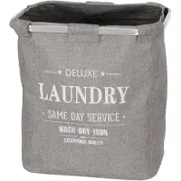 Mendler Wäschesammler HWC-C34, Laundry Wäschebox Wäschekorb Wäschebehälter mit Netz, 1 Fach 56x49x30cm 82l ~ grau