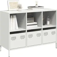 vidaXL Sideboard Weiß 101,5x39x73,5 cm Kaltgewalzter Stahl