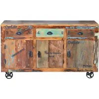 GINER Y COLOMER Verrier Sideboard aus recyceltem Holz, 86 cm x 140 cm x 40 cm