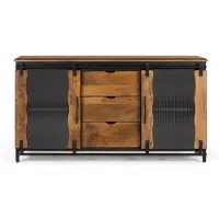 GINER Y COLOMER Sideboard aus Zanzibar-Mangoholz, 80 cm x 150 cm x 40 cm